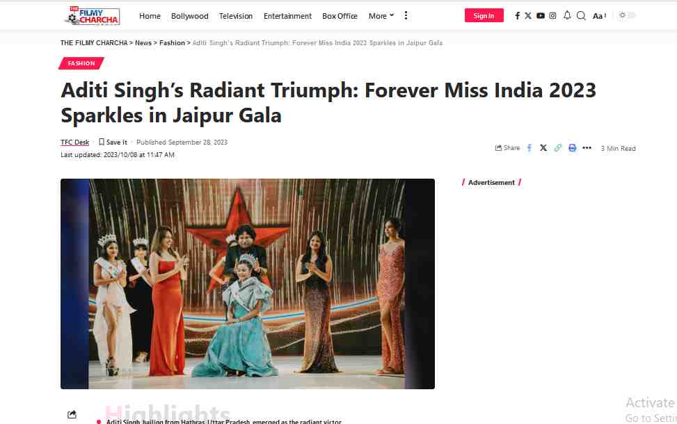 Aditi Singh crowned as Miss India 2023